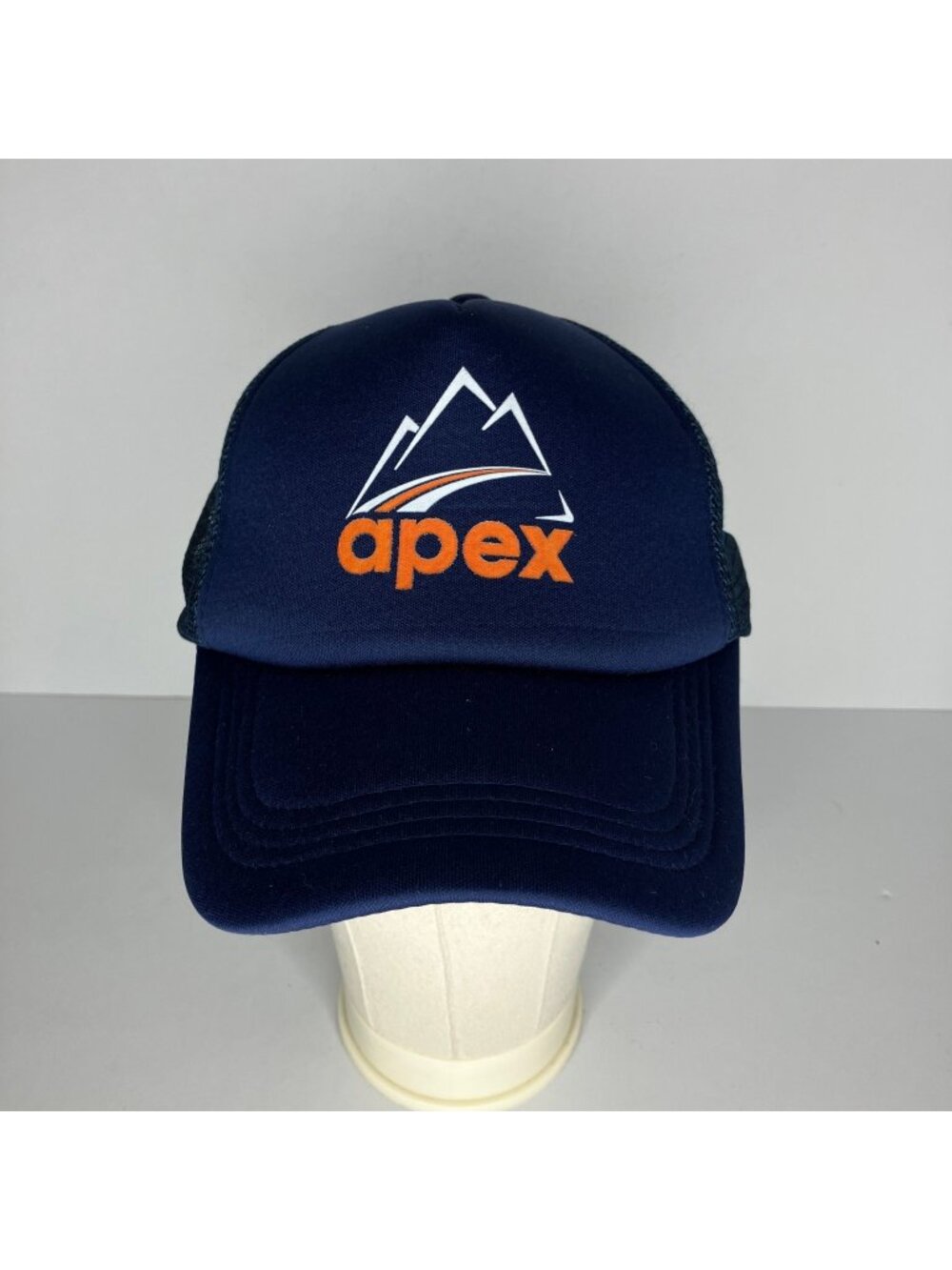Apex Trucker Hat Men's Navy Blue Snapback Mountain Logo Adjustable